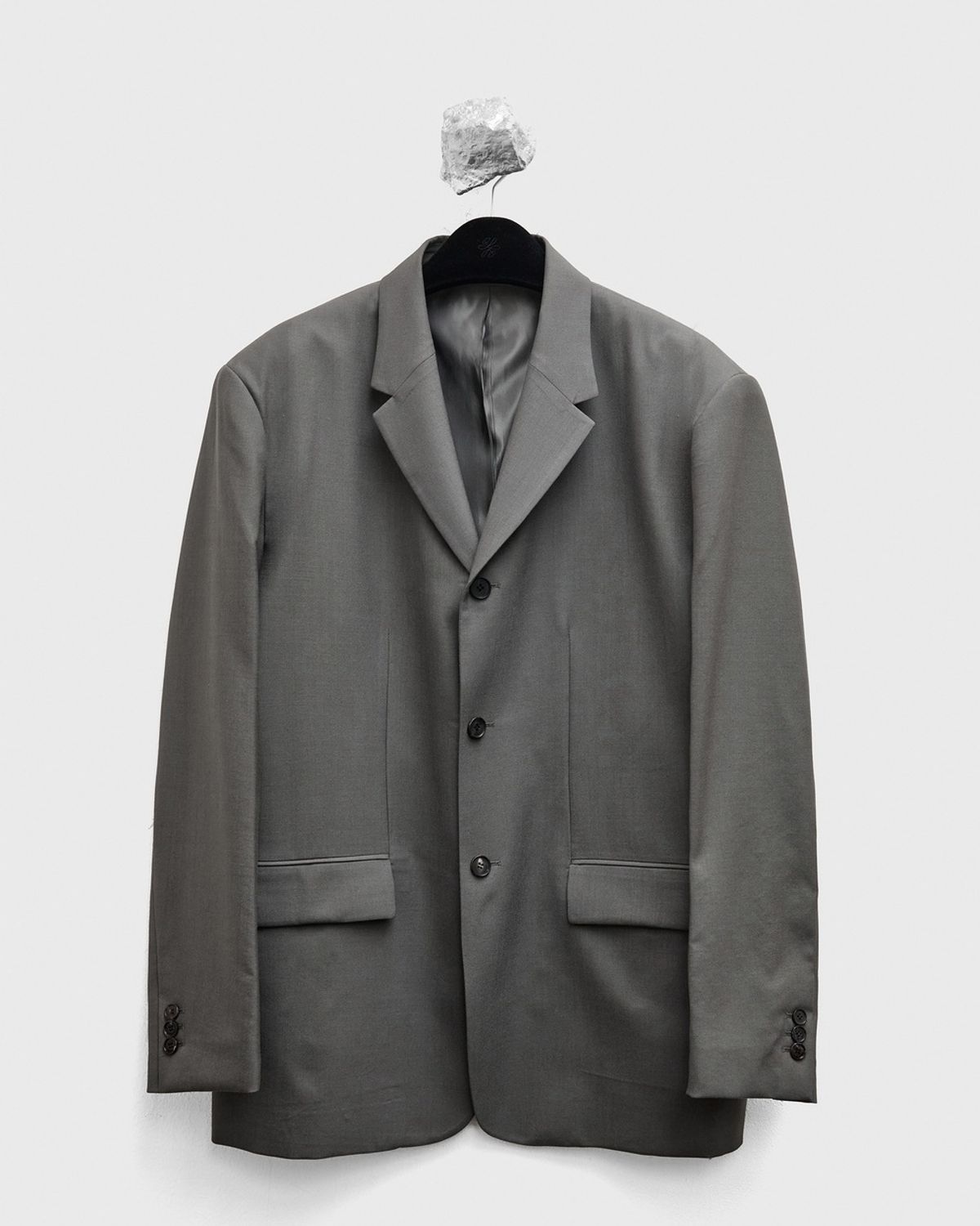 유스(YOUTH) Fine Wool Single Jacket - Khaki Grey