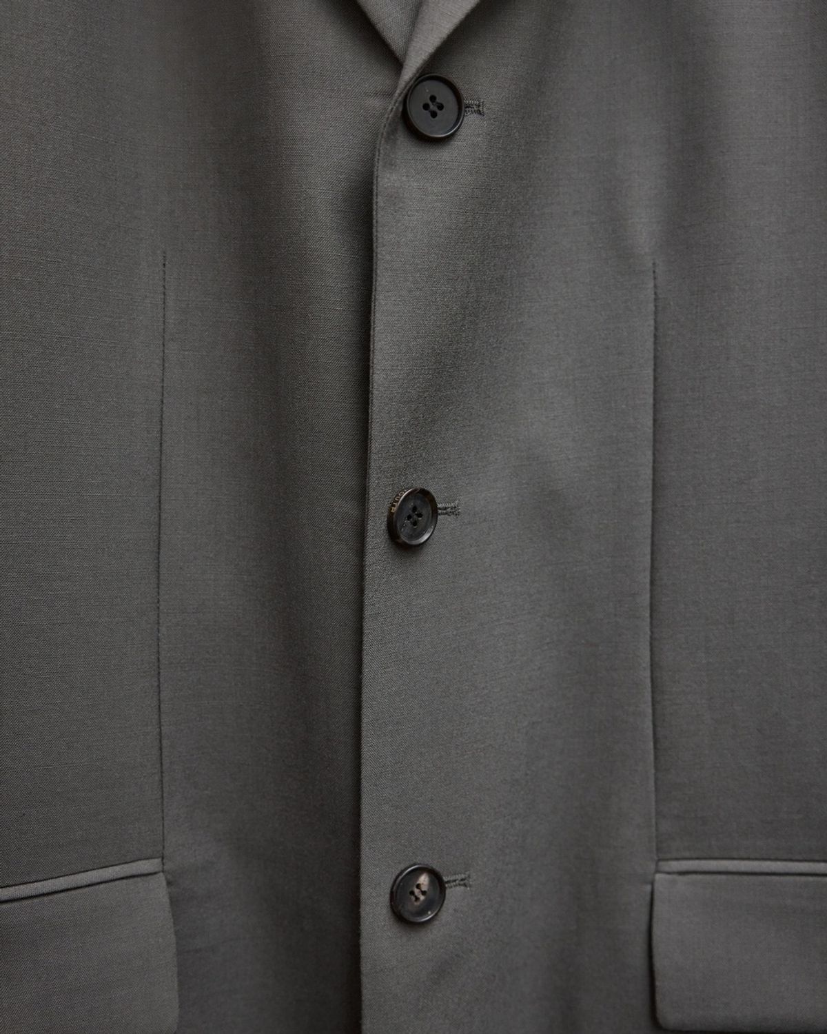 유스(YOUTH) Fine Wool Single Jacket - Khaki Grey