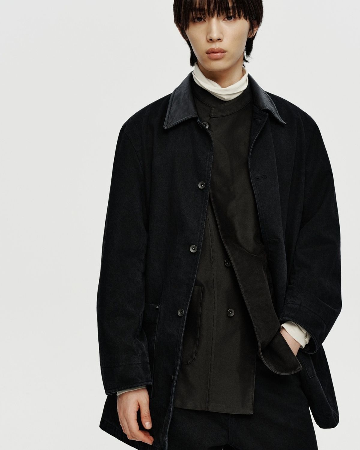 유스(YOUTH) Moleskin French Work Jacket - Black