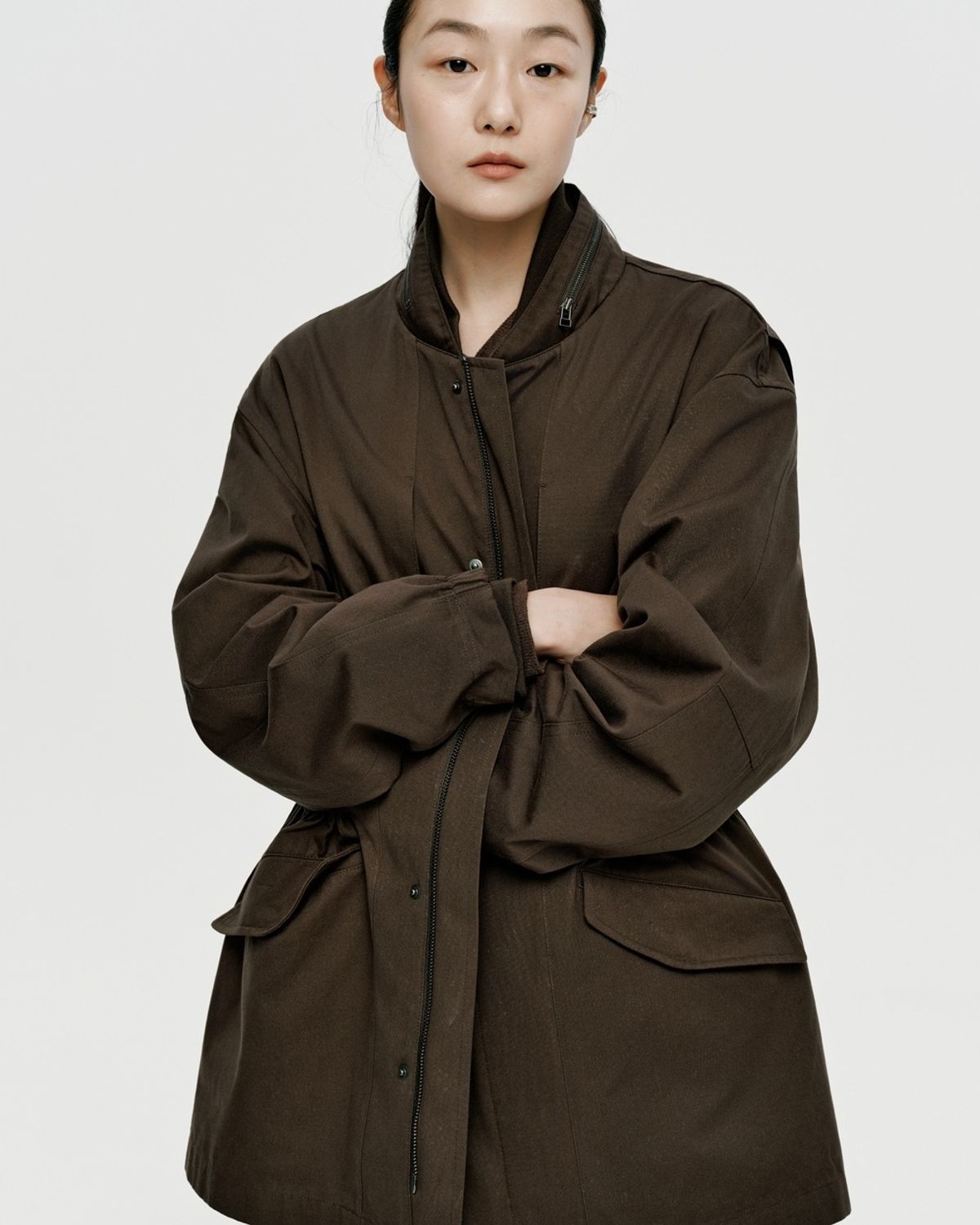 유스(YOUTH) Double Rip Utility Parka - Dark Brown