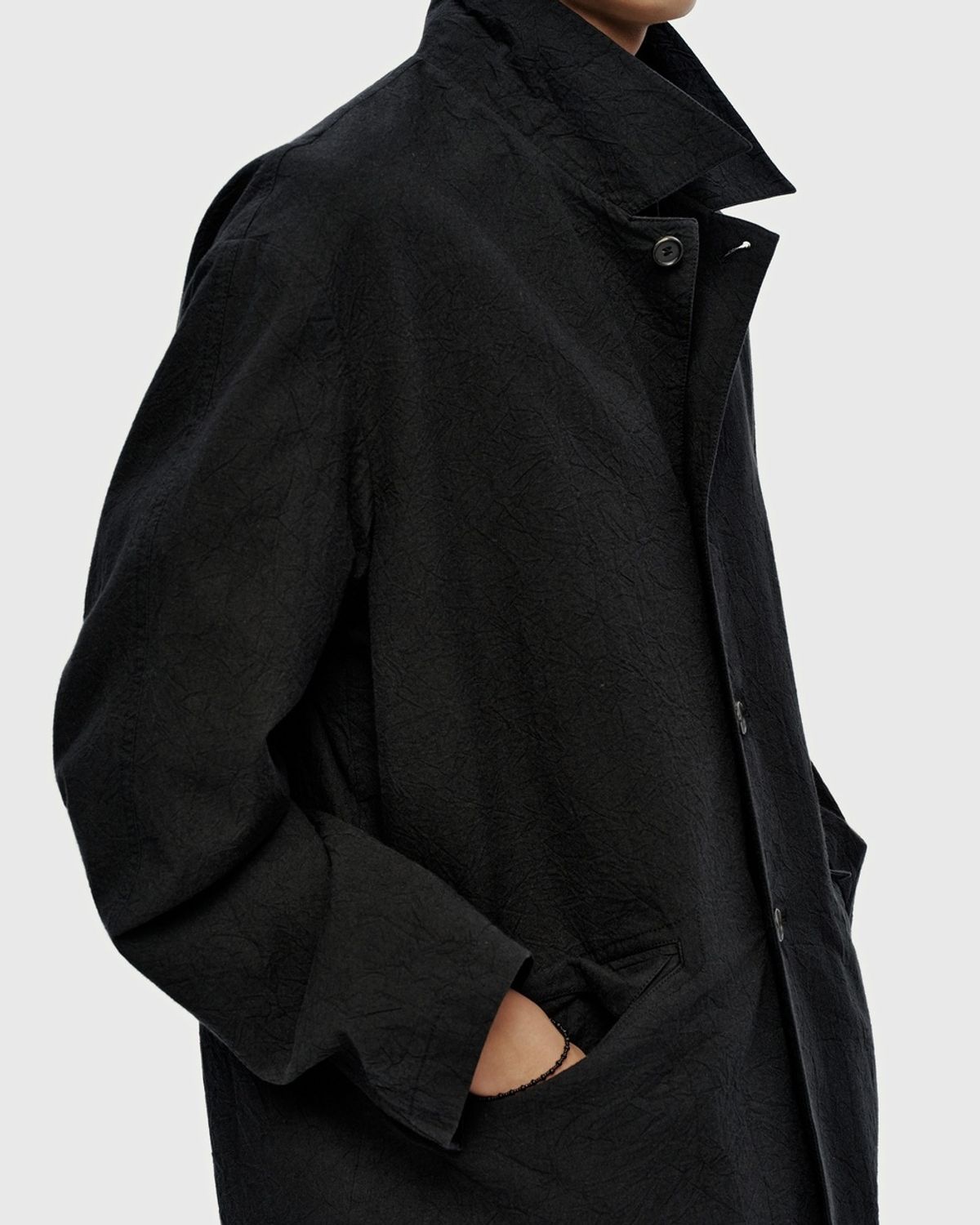 유스(YOUTH) Creased Midi Jacket - Black