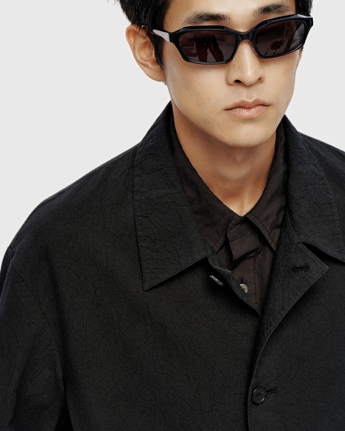 유스(YOUTH) Creased Midi Jacket - Black