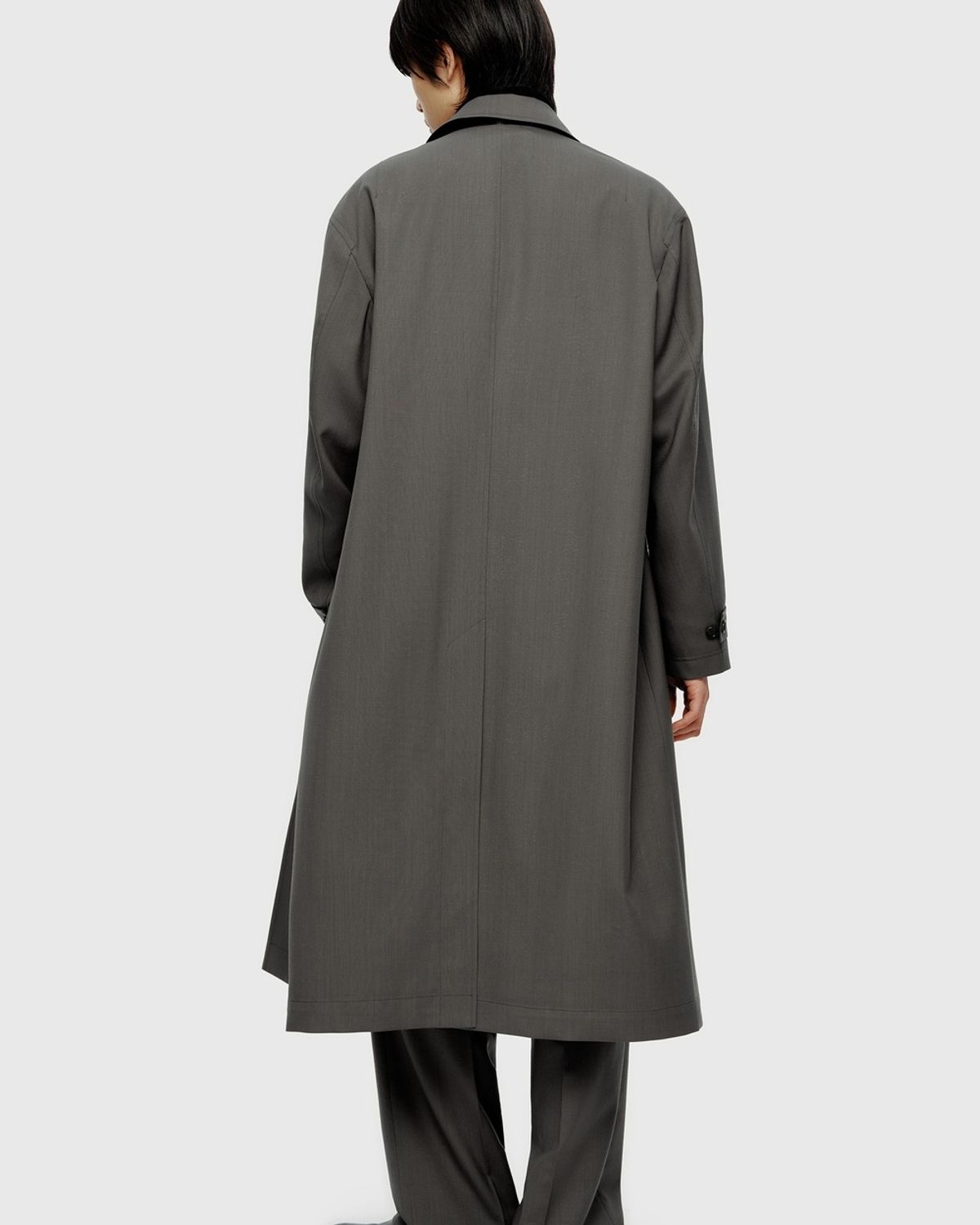 유스(YOUTH) Fine Wool Maxi Coat - Khaki Grey