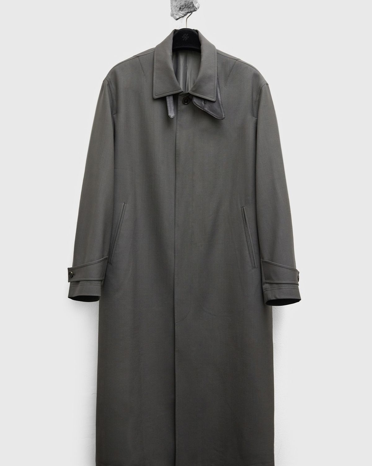 유스(YOUTH) Fine Wool Maxi Coat - Khaki Grey