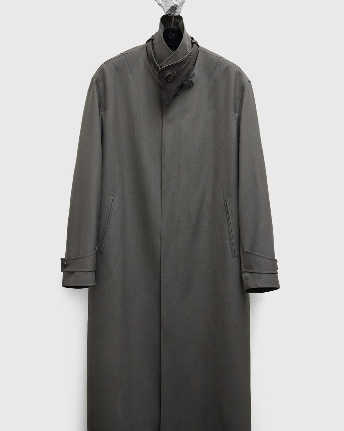유스(YOUTH) Fine Wool Maxi Coat - Khaki Grey