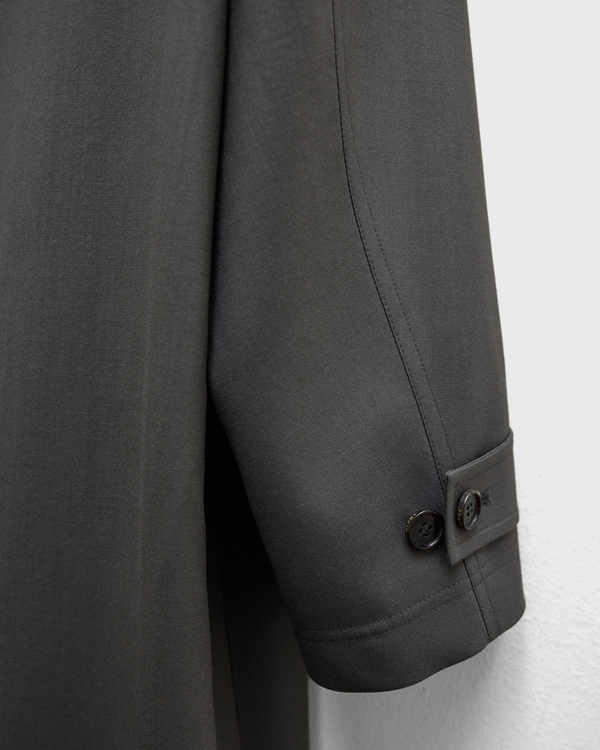 유스(YOUTH) Fine Wool Maxi Coat - Khaki Grey