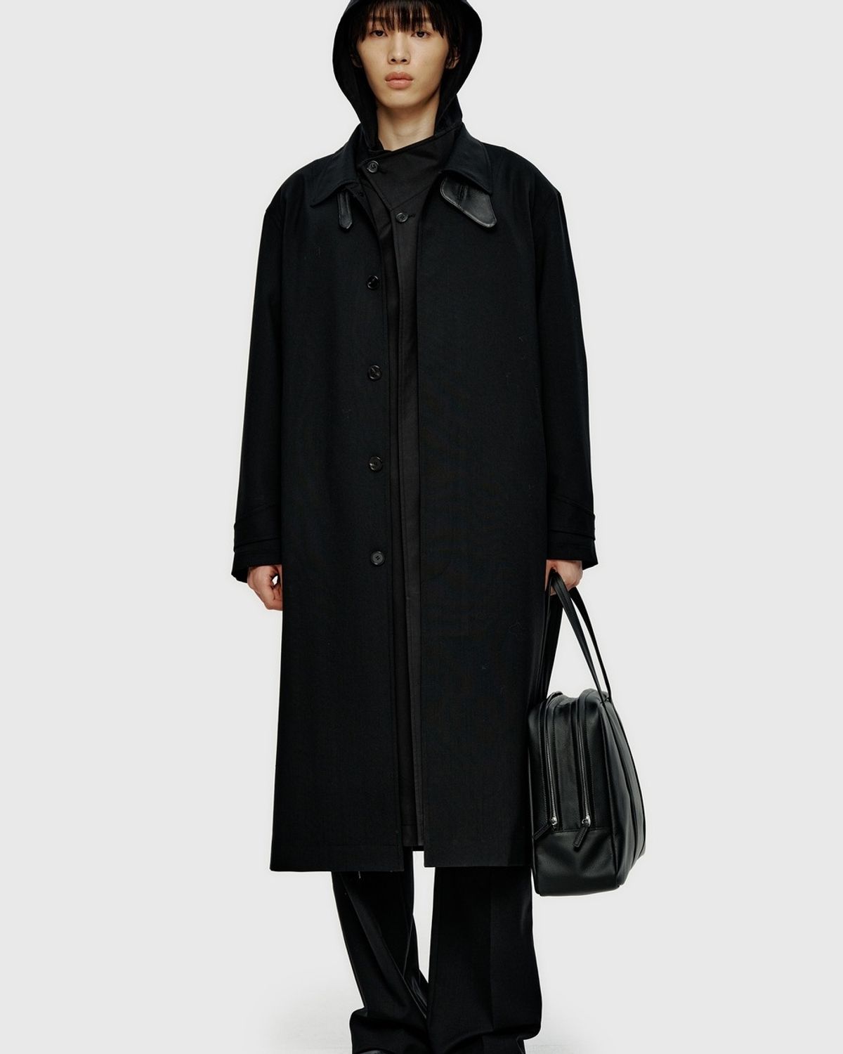유스(YOUTH) Fine Wool Maxi Coat - Black
