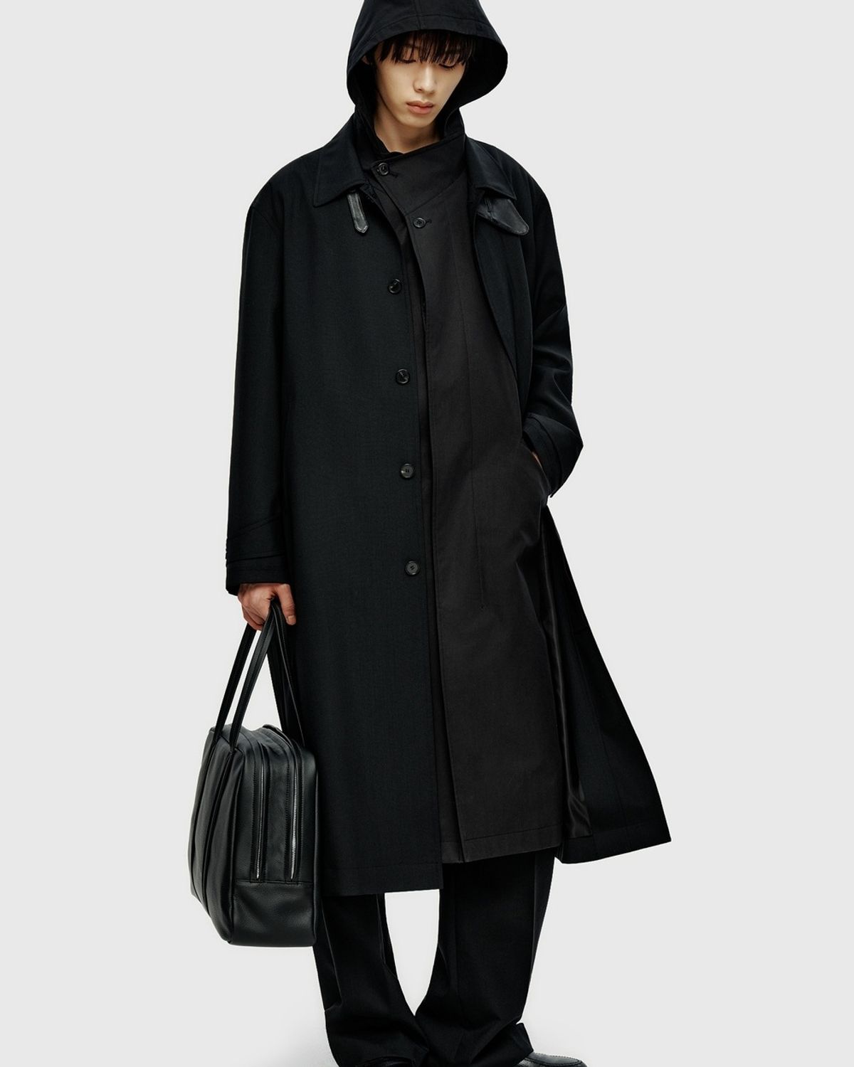 유스(YOUTH) Fine Wool Maxi Coat - Black