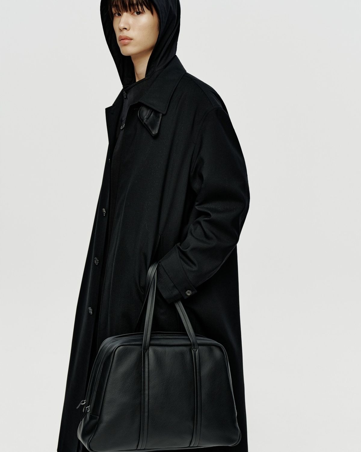 유스(YOUTH) Fine Wool Maxi Coat - Black