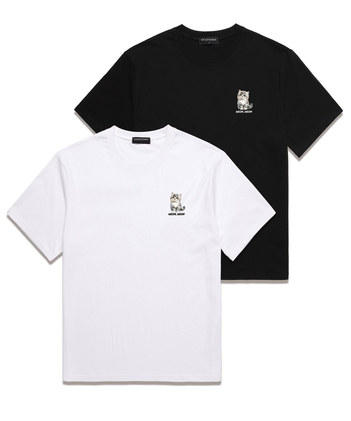 위씨(WISSY) MEOW MEOW 반팔 티셔츠 (WS040) 블랙