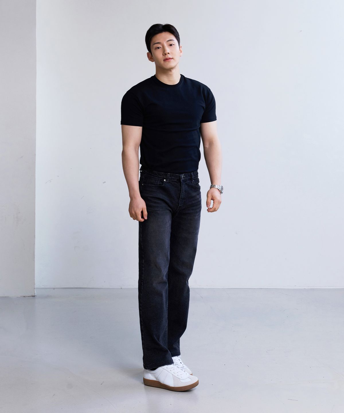 핵쿨남(HECKCOOLNAM) 착시 다리길어보이는 남자 일자핏 스트레이트핏 히든 밴딩 청바지 데님