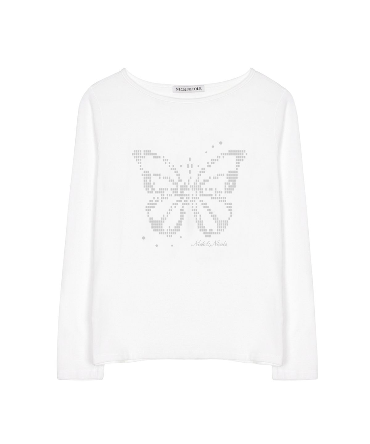 닉앤니콜(NICK&NICOLE) PIXEL BUTTERFLY GRAPHIC TOP_WHITE