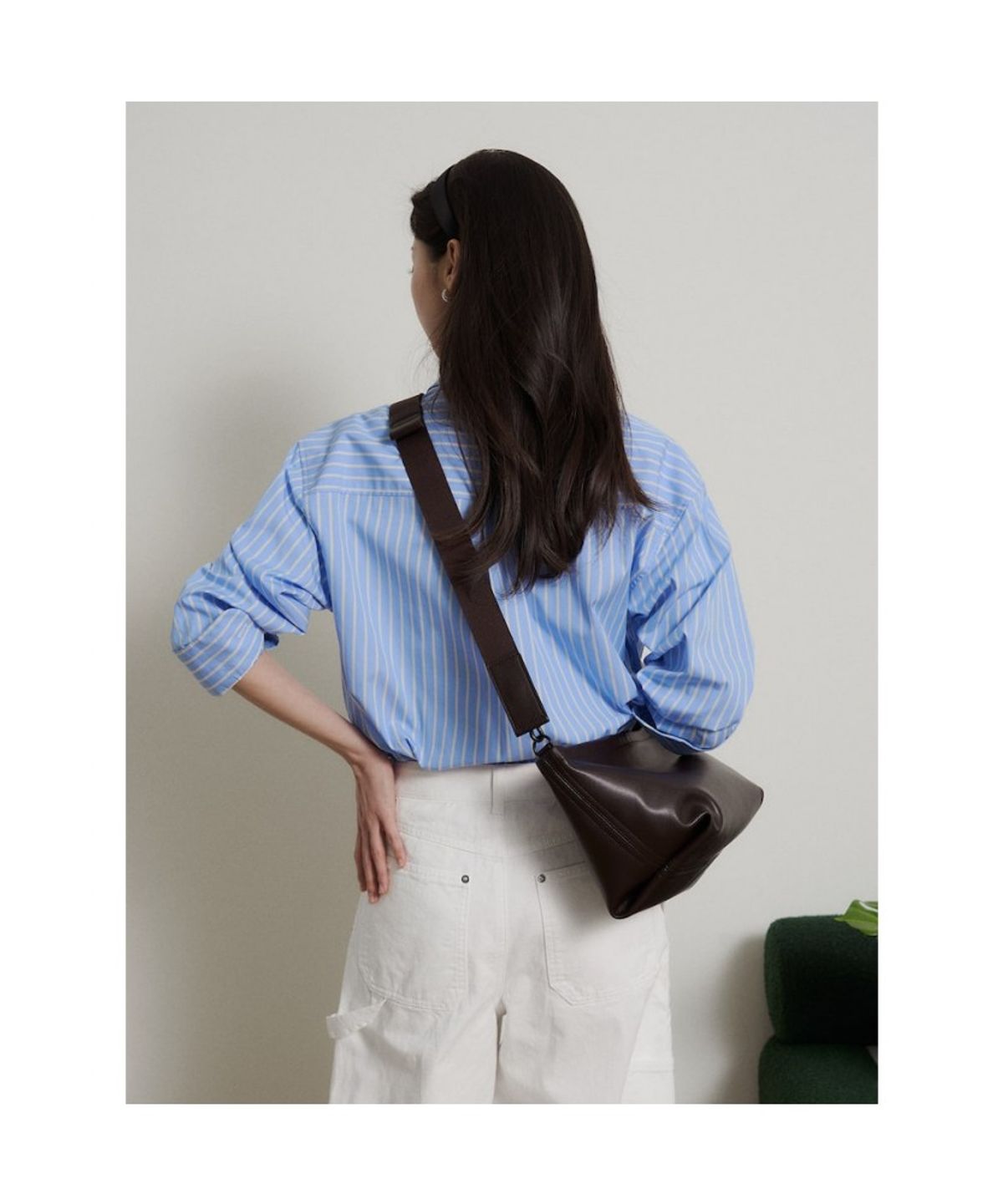 빈폴 레이디스(BEANPOLE LADIES) [B. my] 스트라이프 오버핏 셔츠 - 블루 (BF6264N22P)