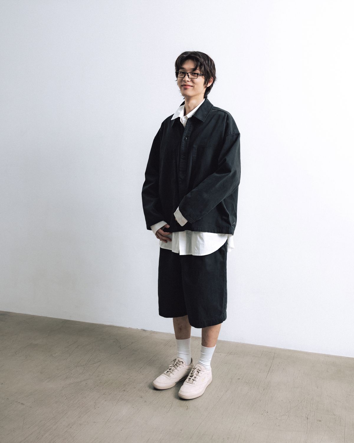 앵글런(ANGLAN) Proper Chino Half Pants - Black