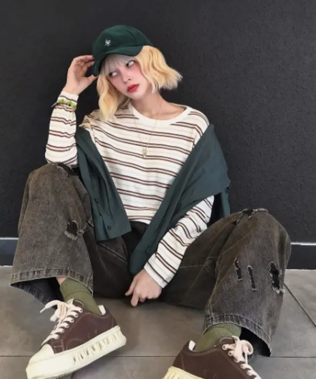 미쏘(MIXXO) 스트라이프 풀오버_MIWKAG412T