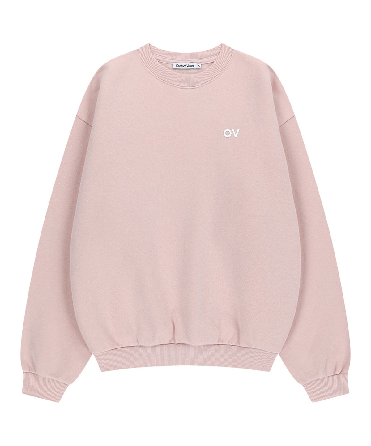 아웃도어 보이스(OUTDOOR VOICES) OV LOGO SWEATSHIRT (LIGHT PINK)