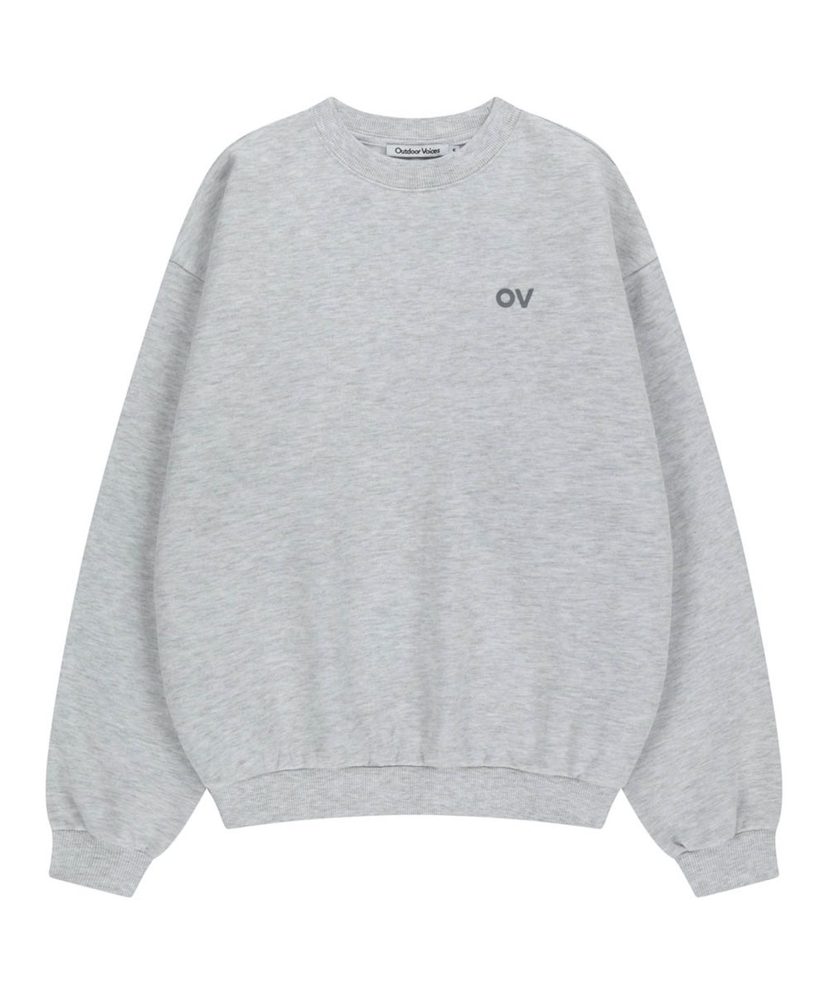 아웃도어 보이스(OUTDOOR VOICES) OV LOGO SWEATSHIRT (LIGHT HEATHER GRAY)