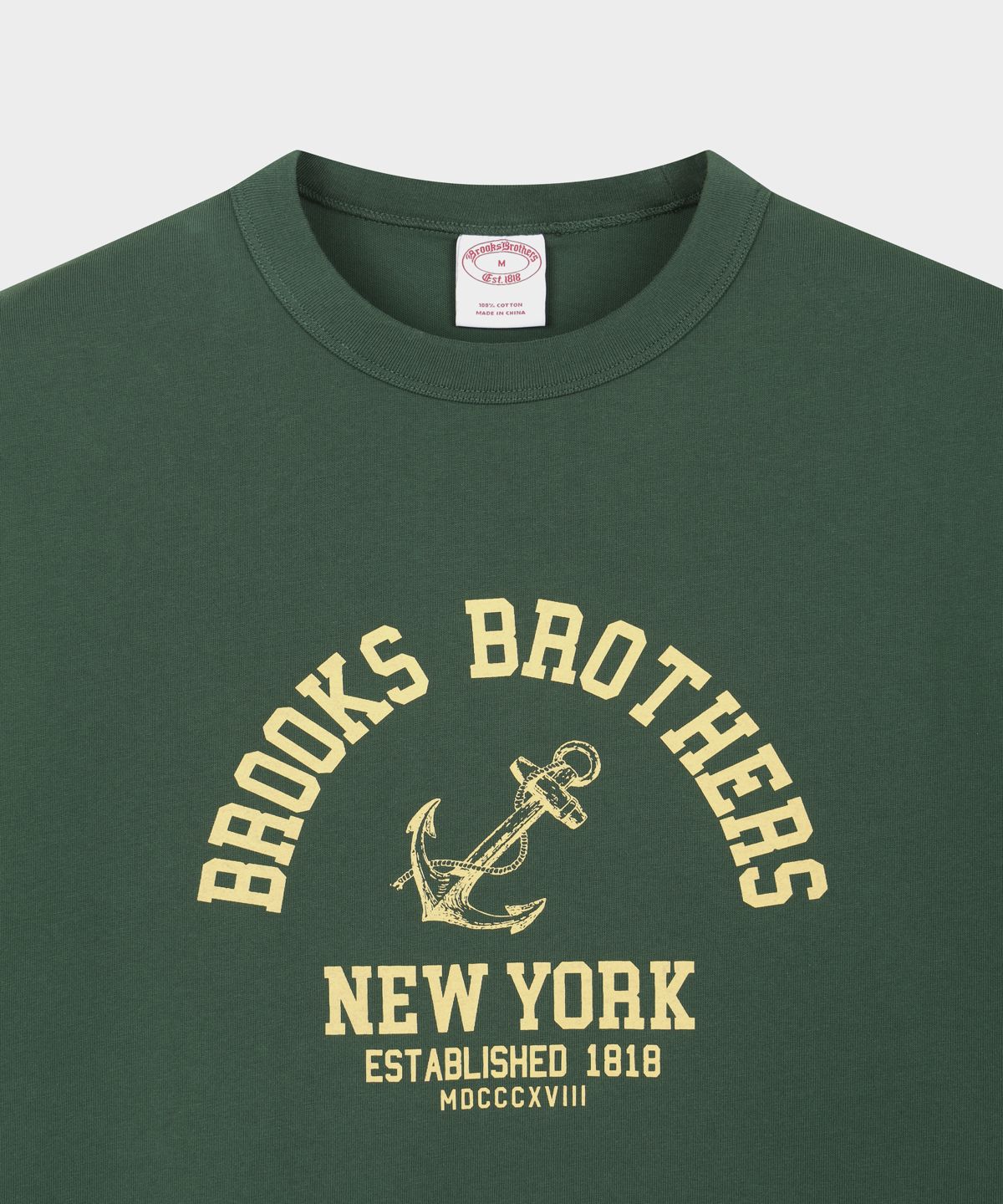 브룩스 브라더스(BROOKS BROTHERS) Anchor 그래픽 반팔 티셔츠 (그린) (BBNPMBG201)
