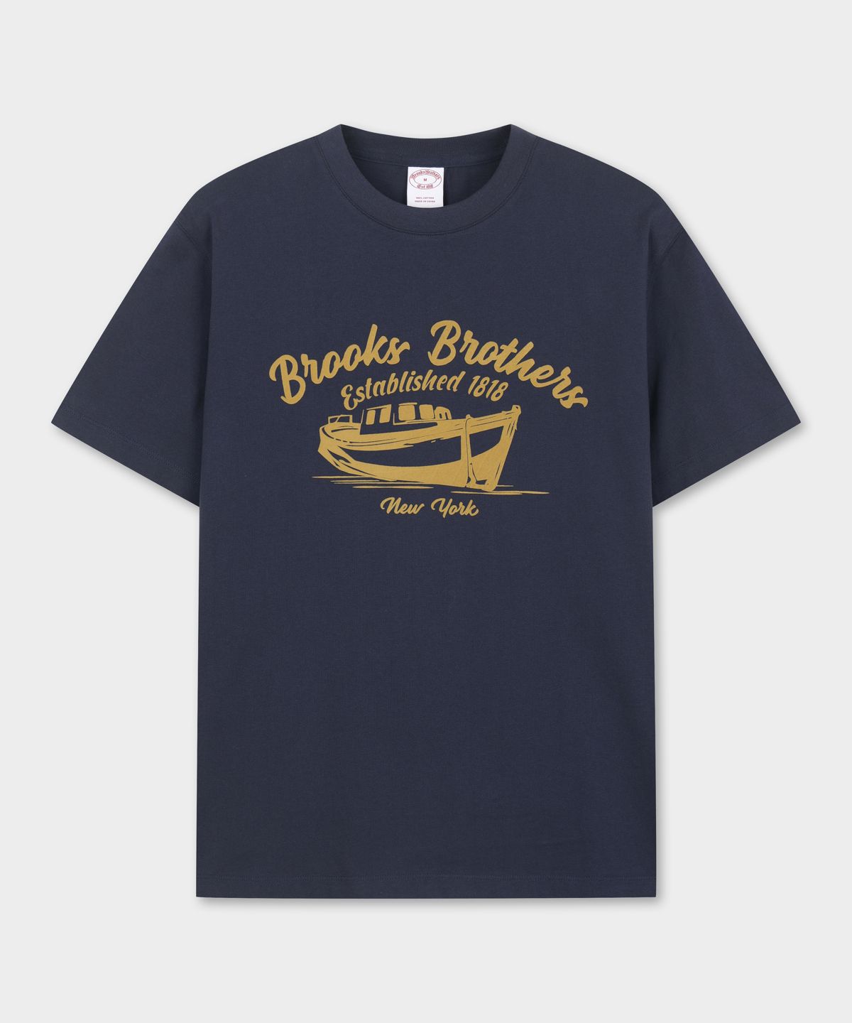 브룩스 브라더스(BROOKS BROTHERS) Yacht 그래픽 반팔 티셔츠 (네이비) (BBNPMBG202)
