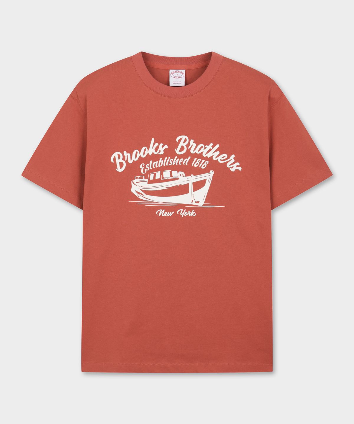 브룩스 브라더스(BROOKS BROTHERS) Yacht 그래픽 반팔 티셔츠 (오렌지) (BBNPMBG202)