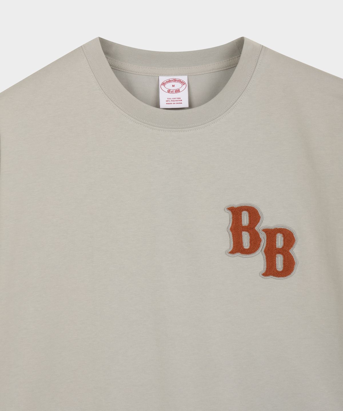 브룩스 브라더스(BROOKS BROTHERS) [Heritage] BB 레터링 반팔티셔츠 (라이트그레이) (BBNPMHG252)