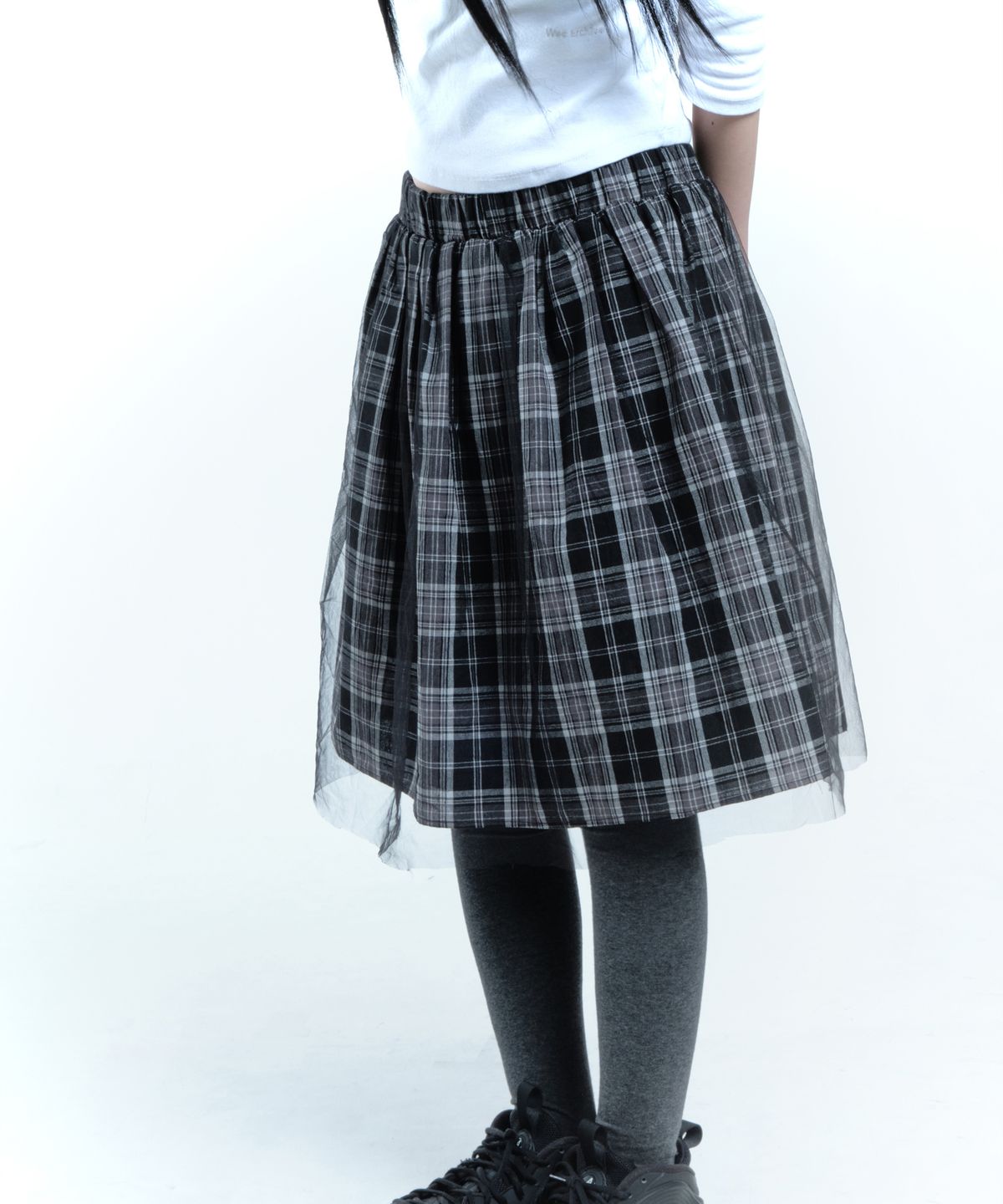 더블에스씨 아카이브(WSC ARCHIVE) Layer tulle skirt Check