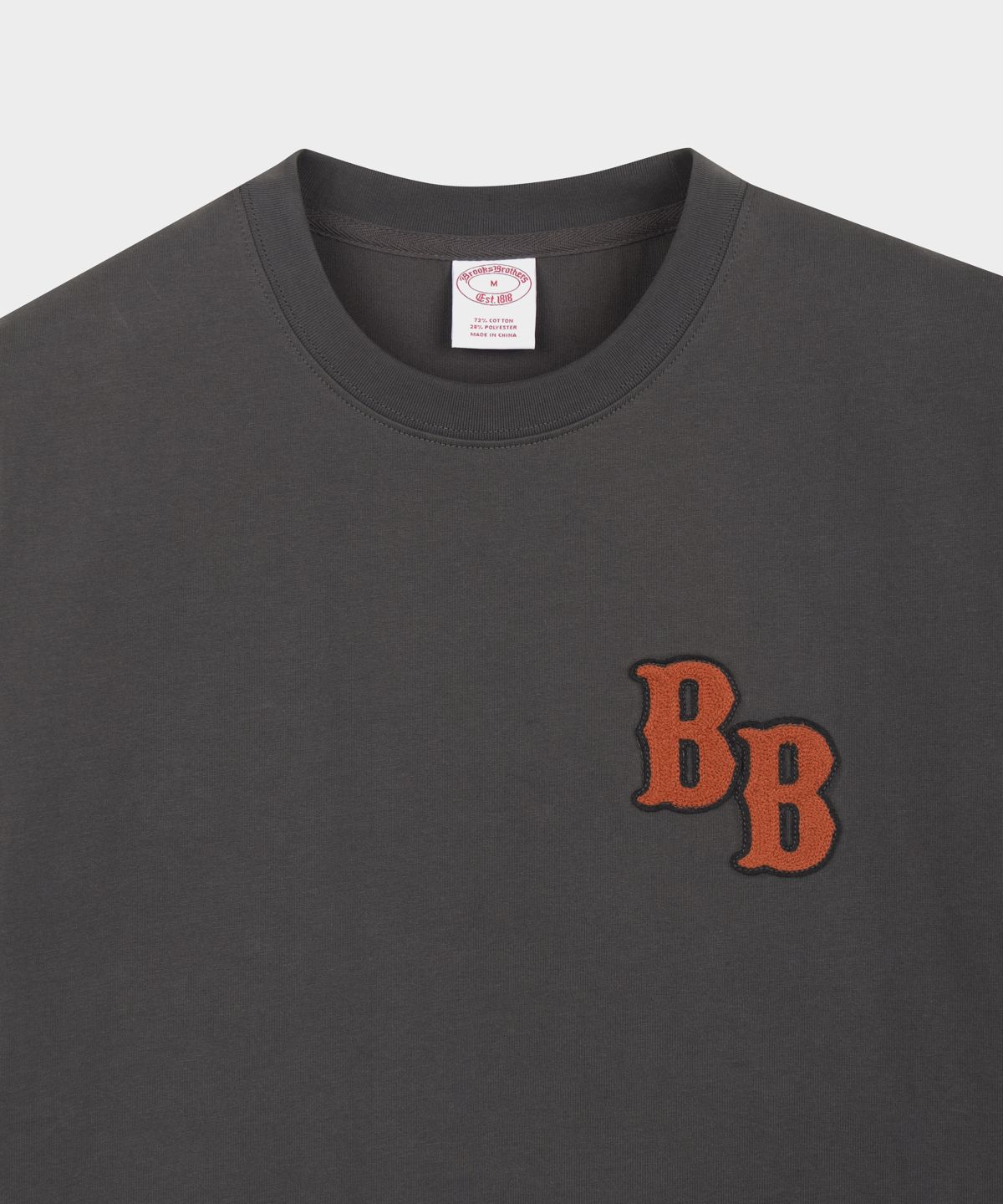 브룩스 브라더스(BROOKS BROTHERS) [Heritage] BB 레터링 반팔티셔츠 (차콜) (BBNPMHG252)