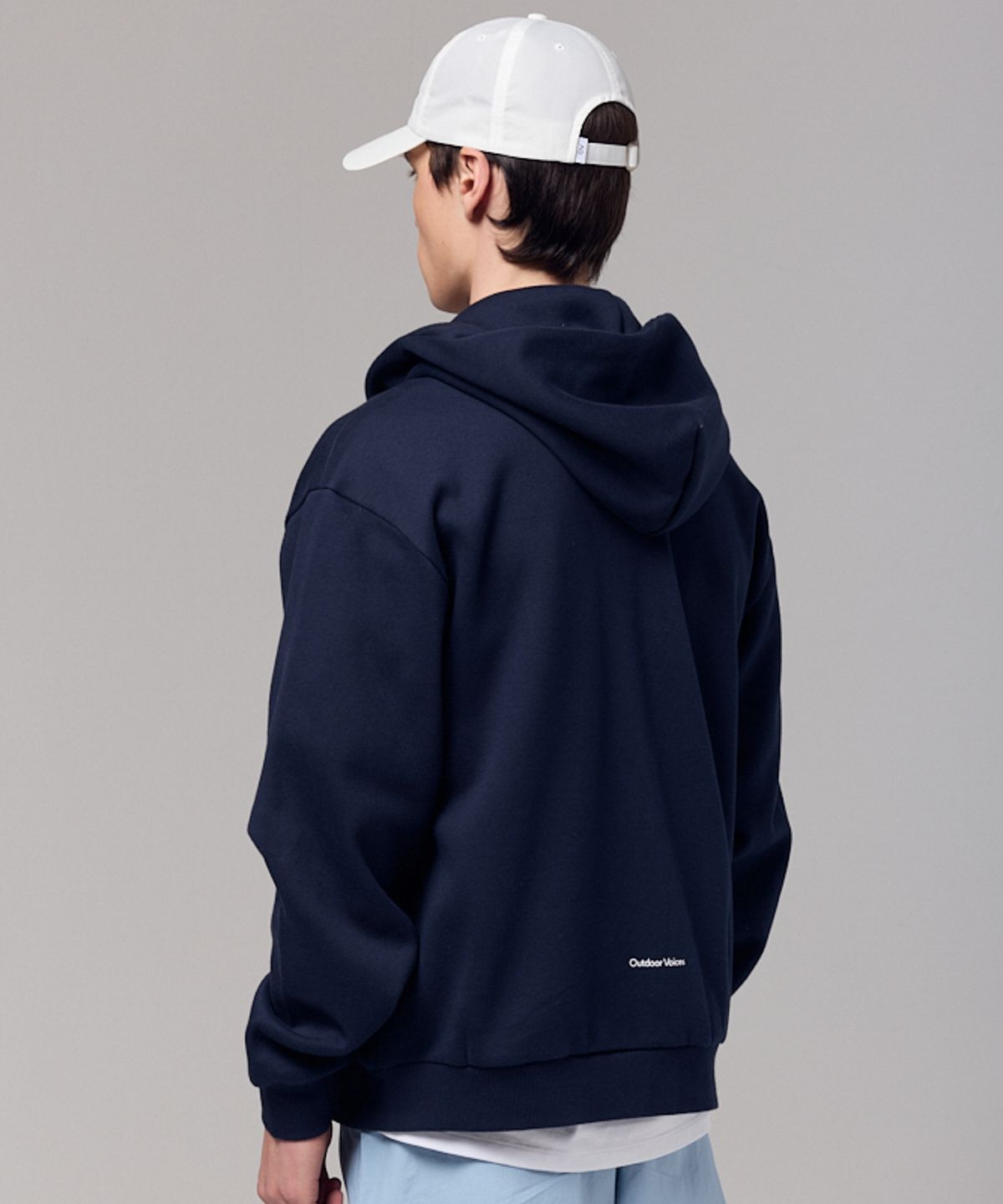 아웃도어 보이스(OUTDOOR VOICES) OV LOGO ZIP UP SWEAT HOODIE (NAVY)