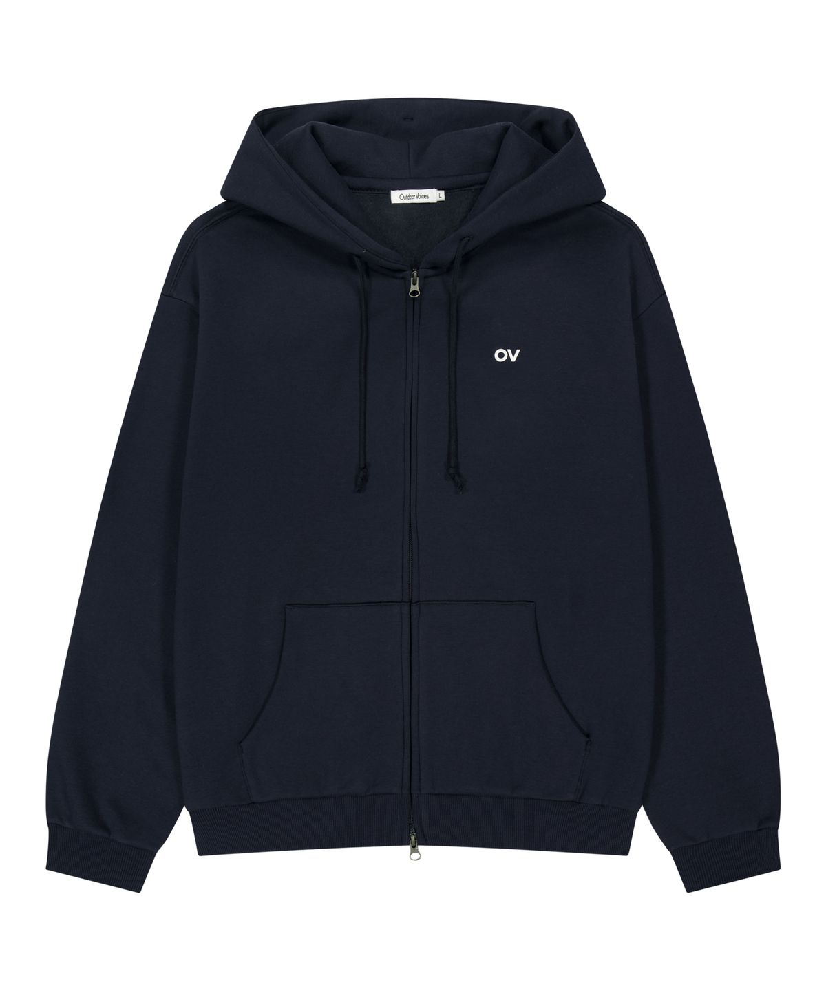 아웃도어 보이스(OUTDOOR VOICES) OV LOGO ZIP UP SWEAT HOODIE (NAVY)