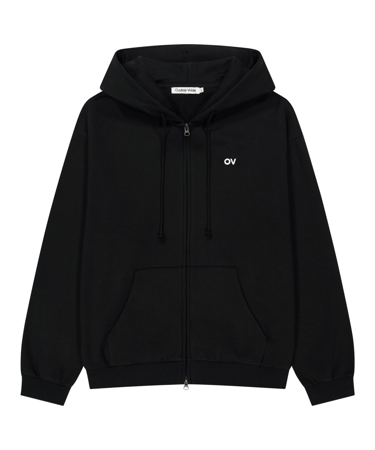 아웃도어 보이스(OUTDOOR VOICES) OV LOGO ZIP UP SWEAT HOODIE (BLACK)