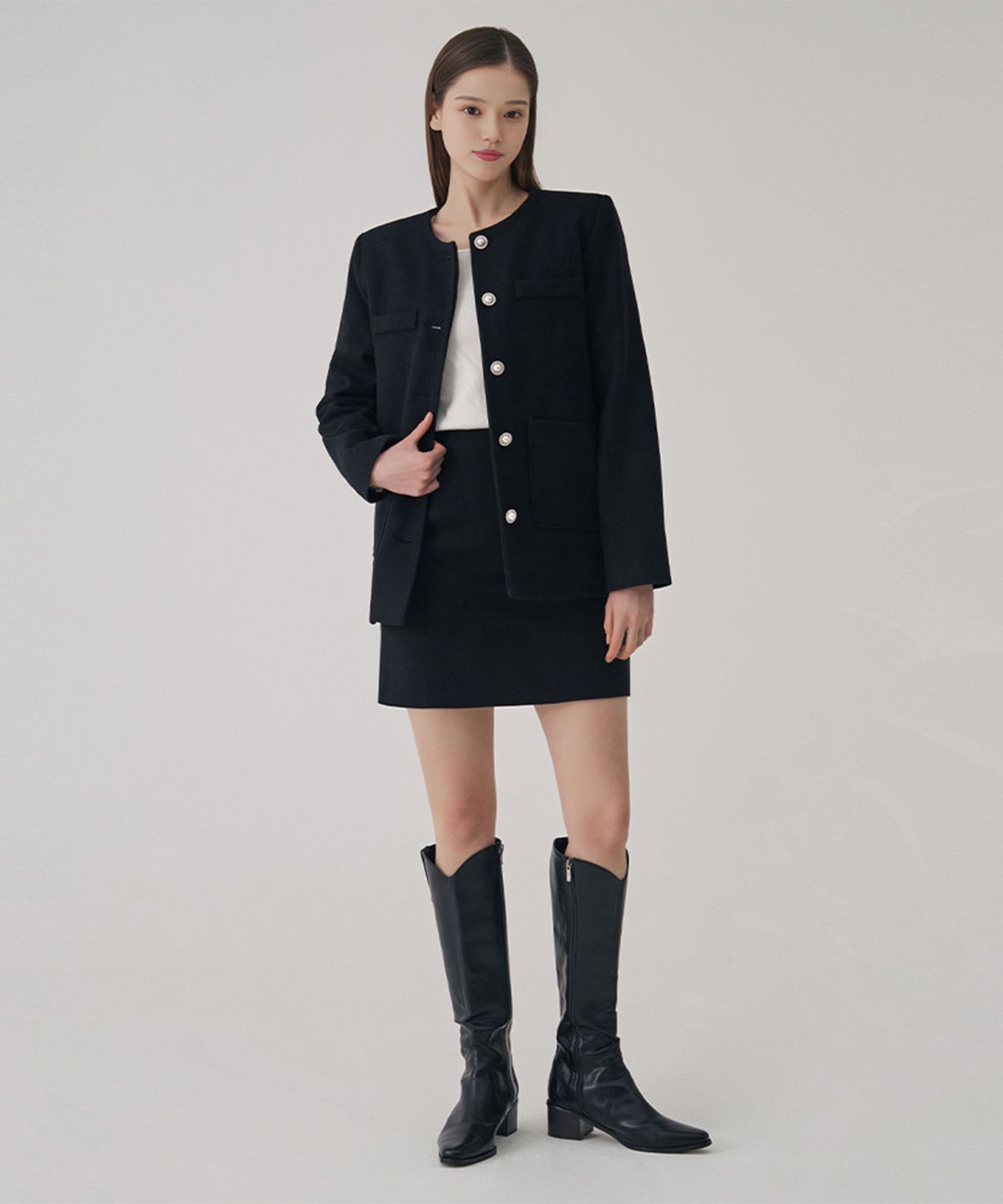 숲(SOUP) 울 블렌디드 재킷 스커트 세트(SACTXF1)