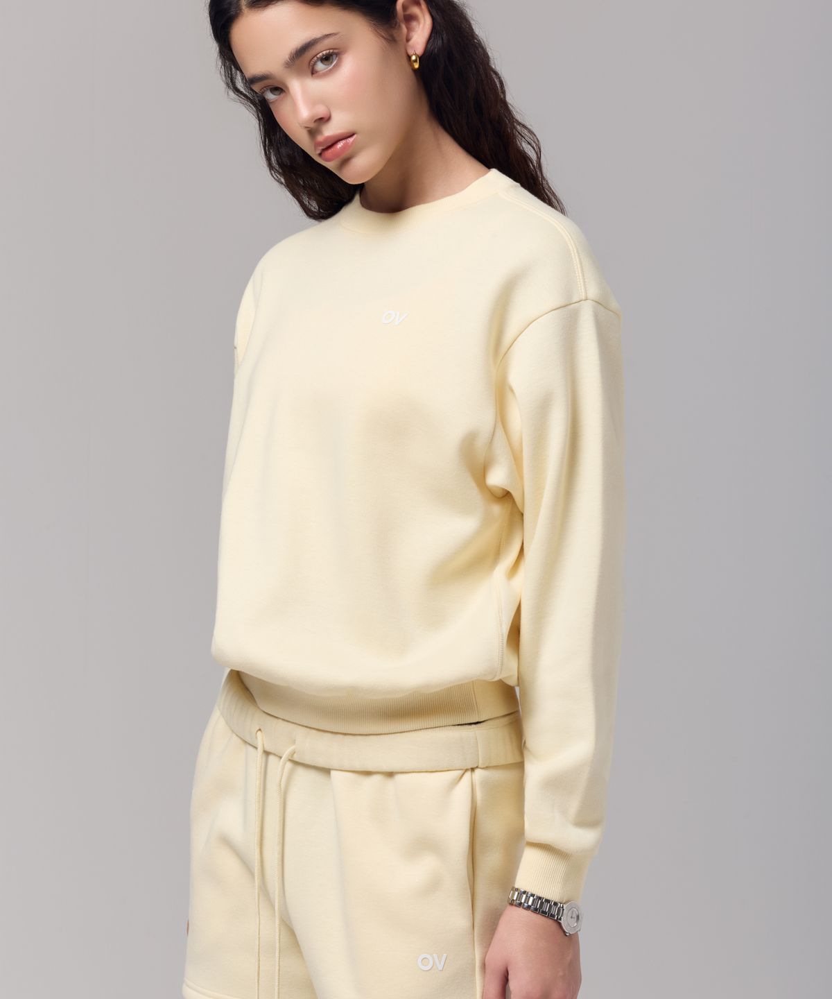 아웃도어 보이스(OUTDOOR VOICES) (W)OV LOGO SWEATSHORTS (BUTTER)