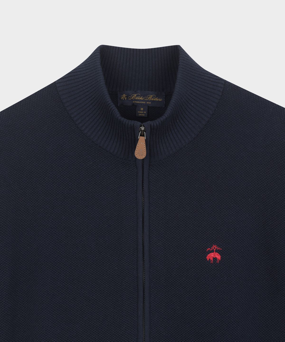 브룩스 브라더스(BROOKS BROTHERS) 터크조직 풀 지퍼 스웨터 (네이비) (BBWZMBG103)