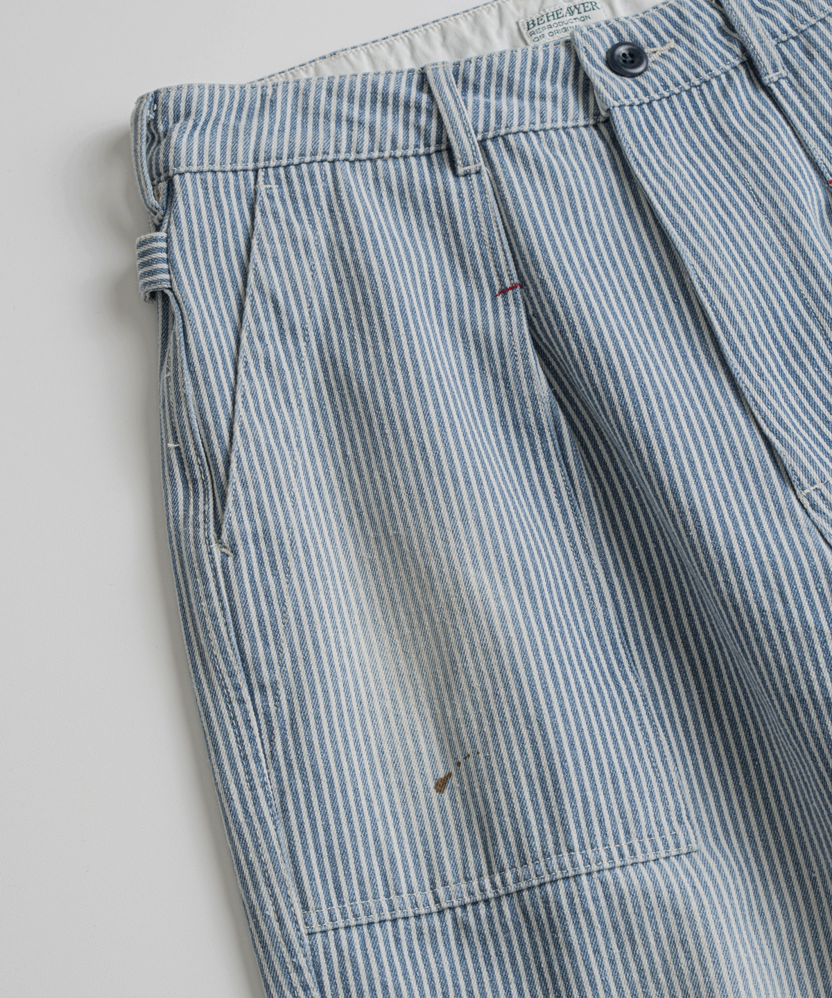 비헤비어(BEHEAVYER) USED HEMMED MIL PANTS hickory