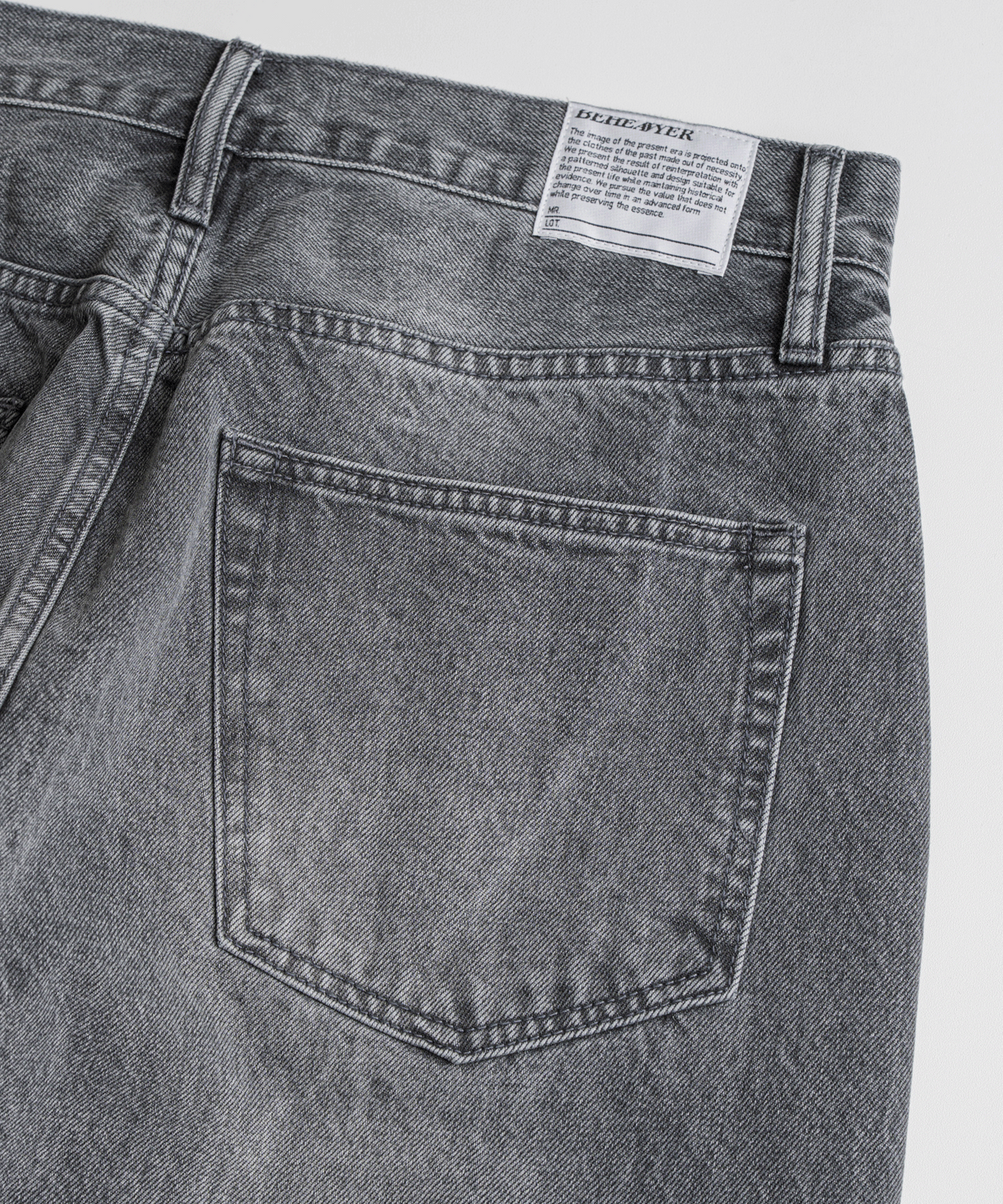 비헤비어(BEHEAVYER) 312R SELVEDGE DENIM PANTS washed black