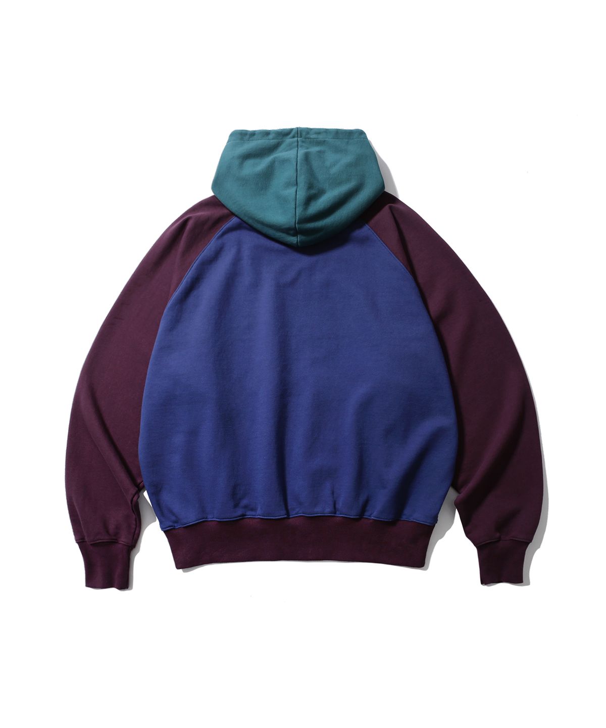 앵글런(ANGLAN) Color Block Hoodie - Blue