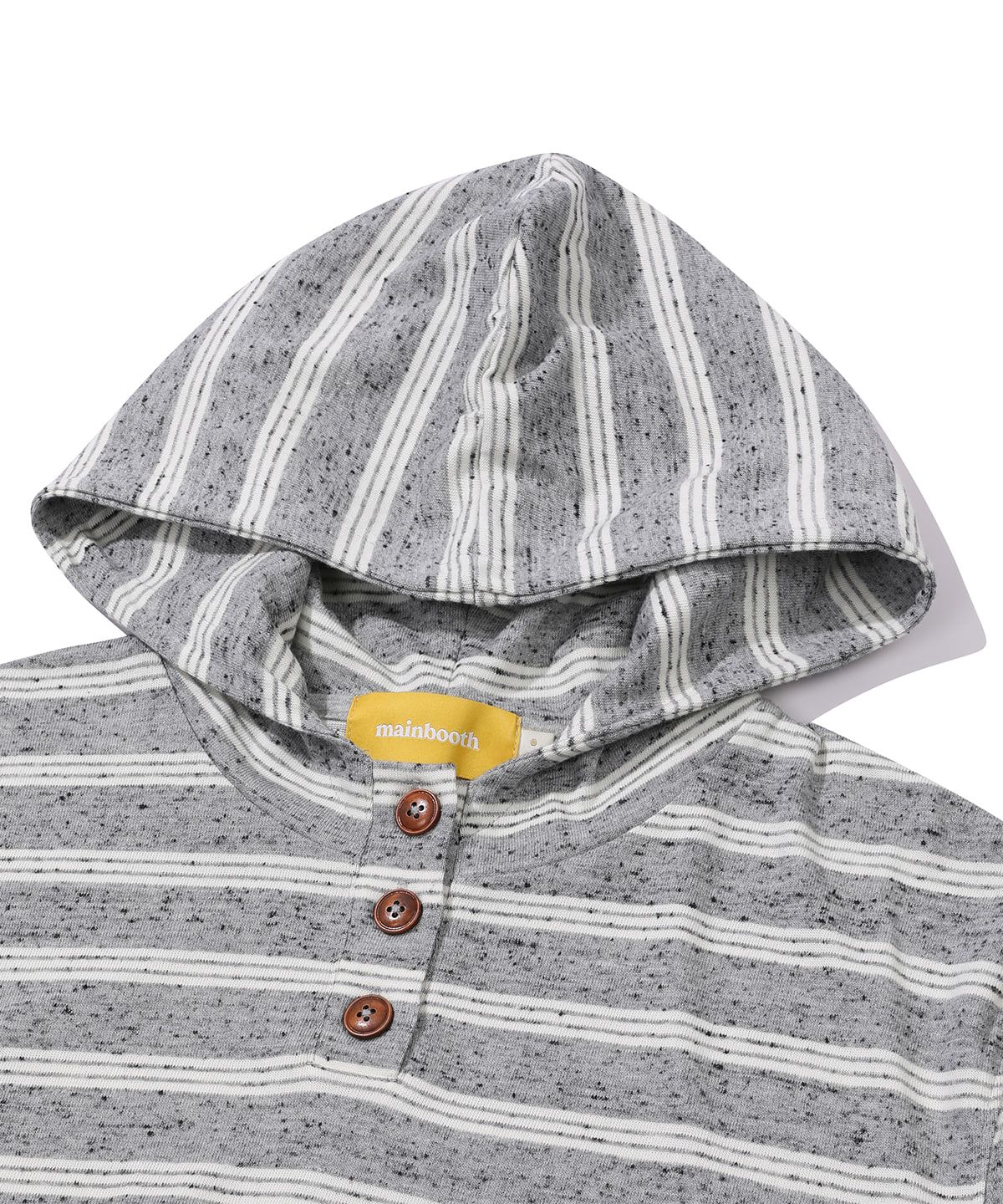 메인부스(MAINBOOTH) Cookie Stripe Hood T-shirt(GRAY)