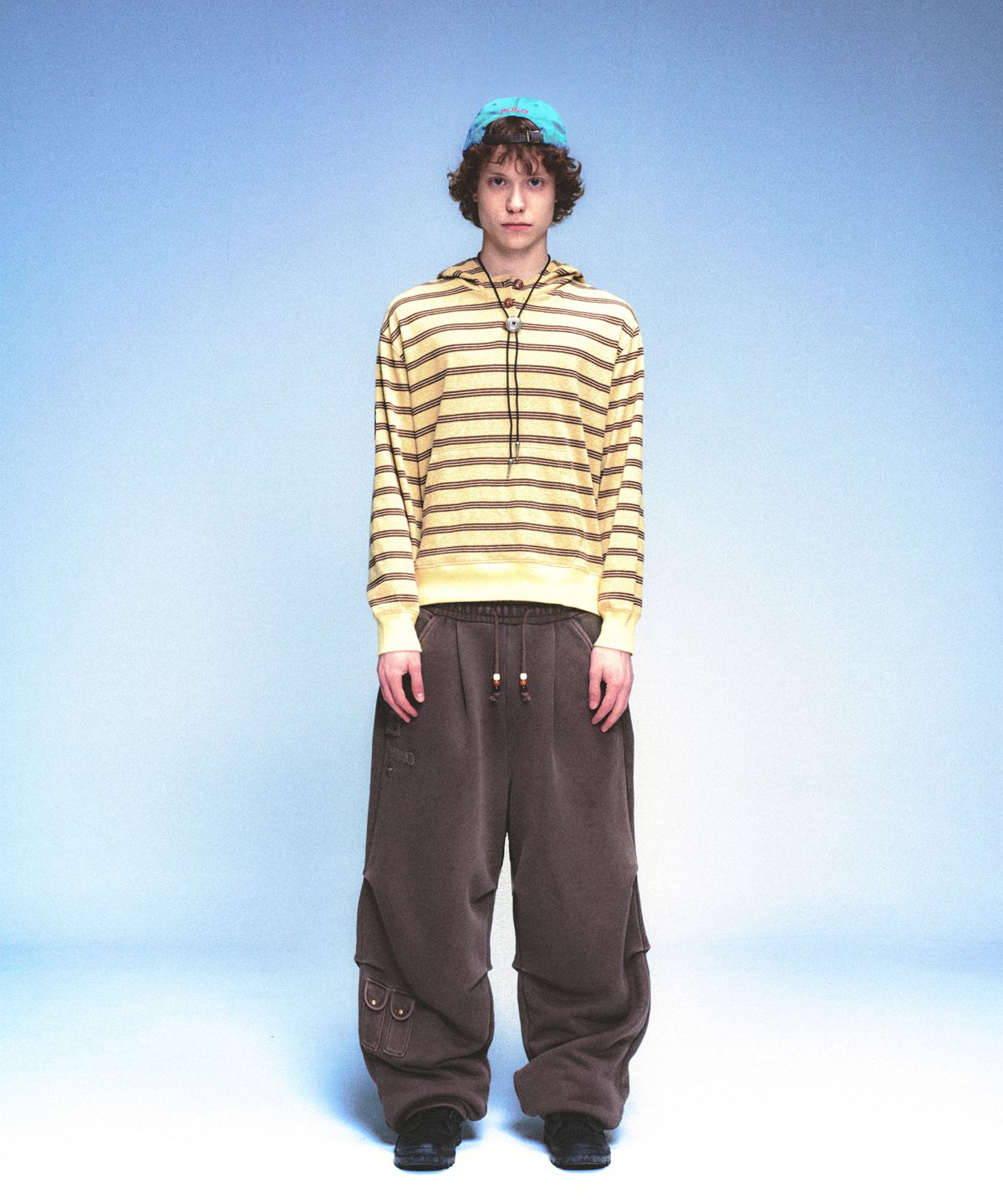 메인부스(MAINBOOTH) Cookie Stripe Hood T-shirt(YELLOW)
