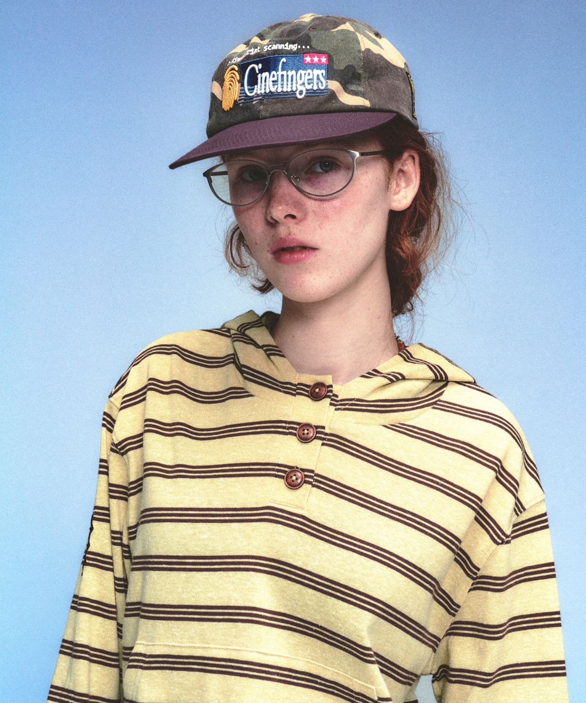메인부스(MAINBOOTH) Cookie Stripe Hood T-shirt(YELLOW)