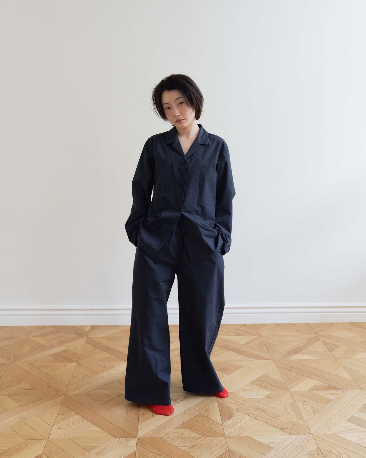 모잉모잉(MOIN MOIN) Long daily pajamas set, Ink black