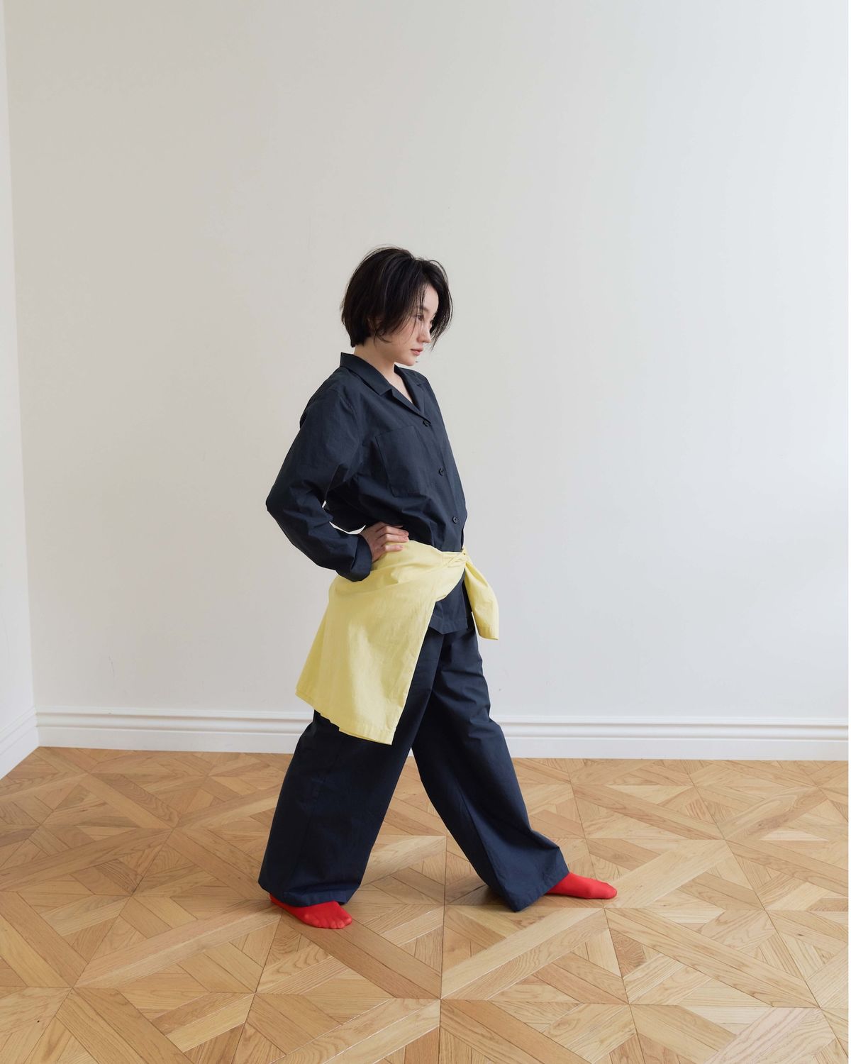 모잉모잉(MOIN MOIN) Long daily pajamas set, Ink black