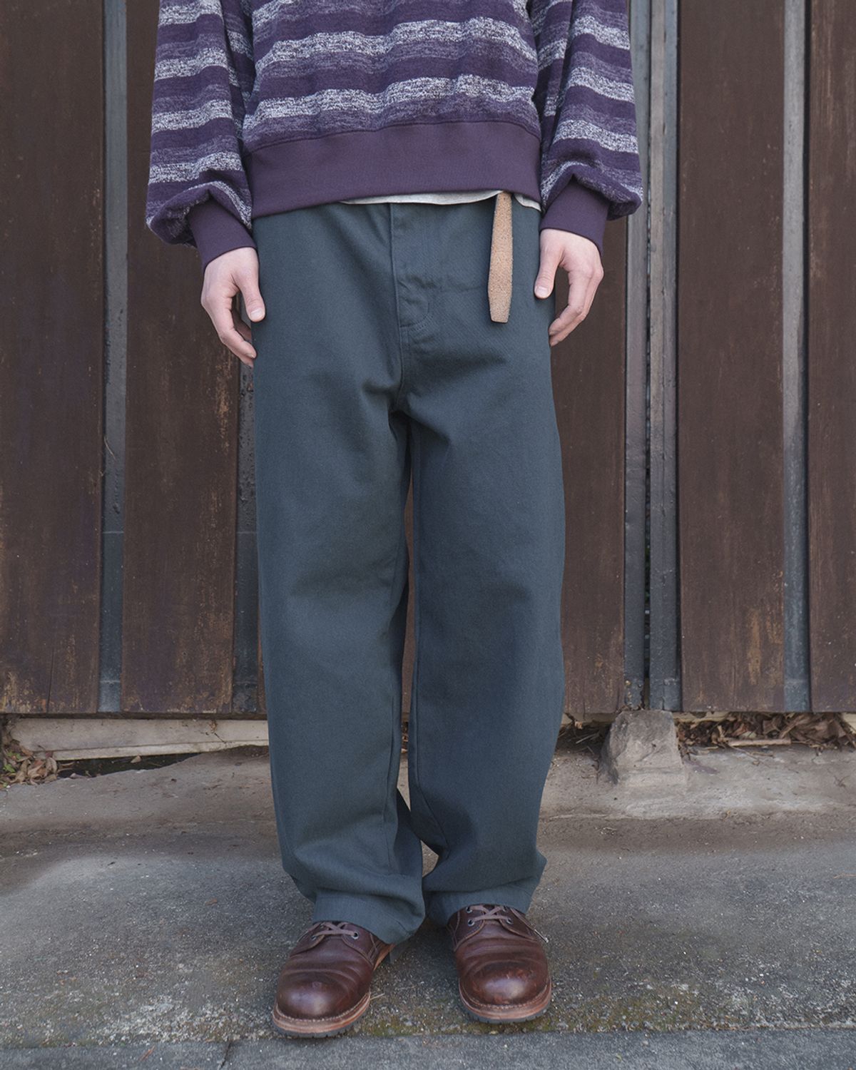 사일런트실러블(SILENTSYLLABLE) Wide chino pants / Teal