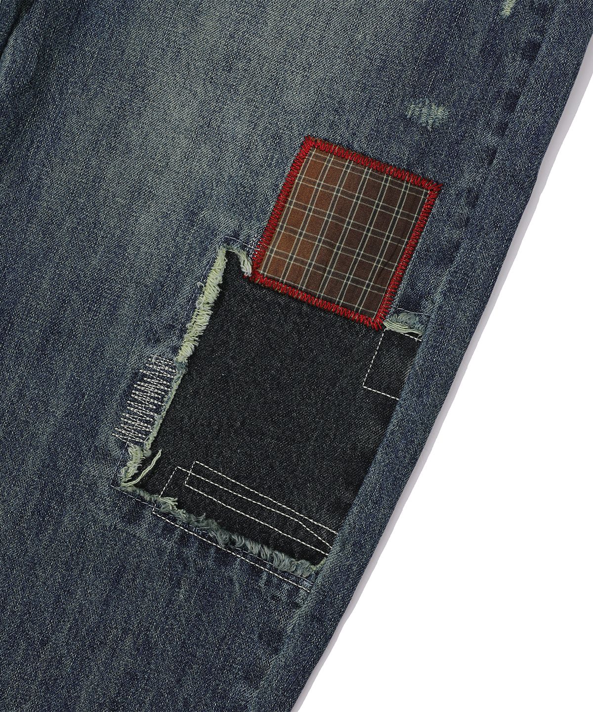 메인부스(MAINBOOTH) Repaired Denim Pants(BLUE)