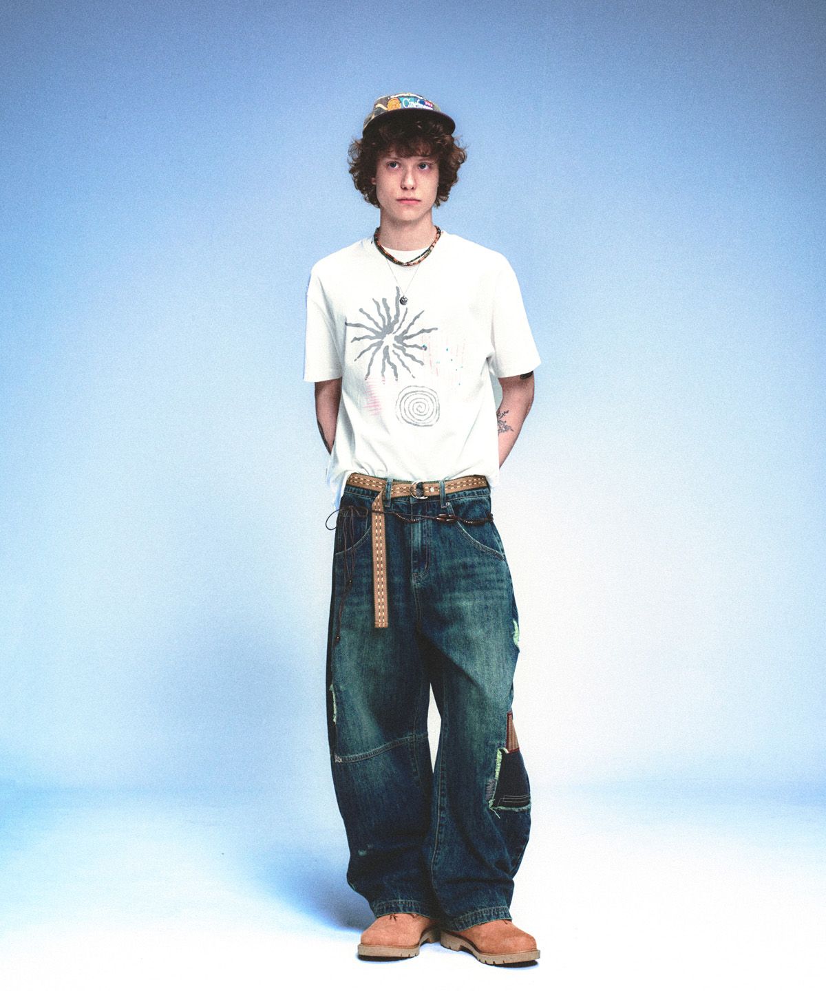 메인부스(MAINBOOTH) Repaired Denim Pants(BLUE)