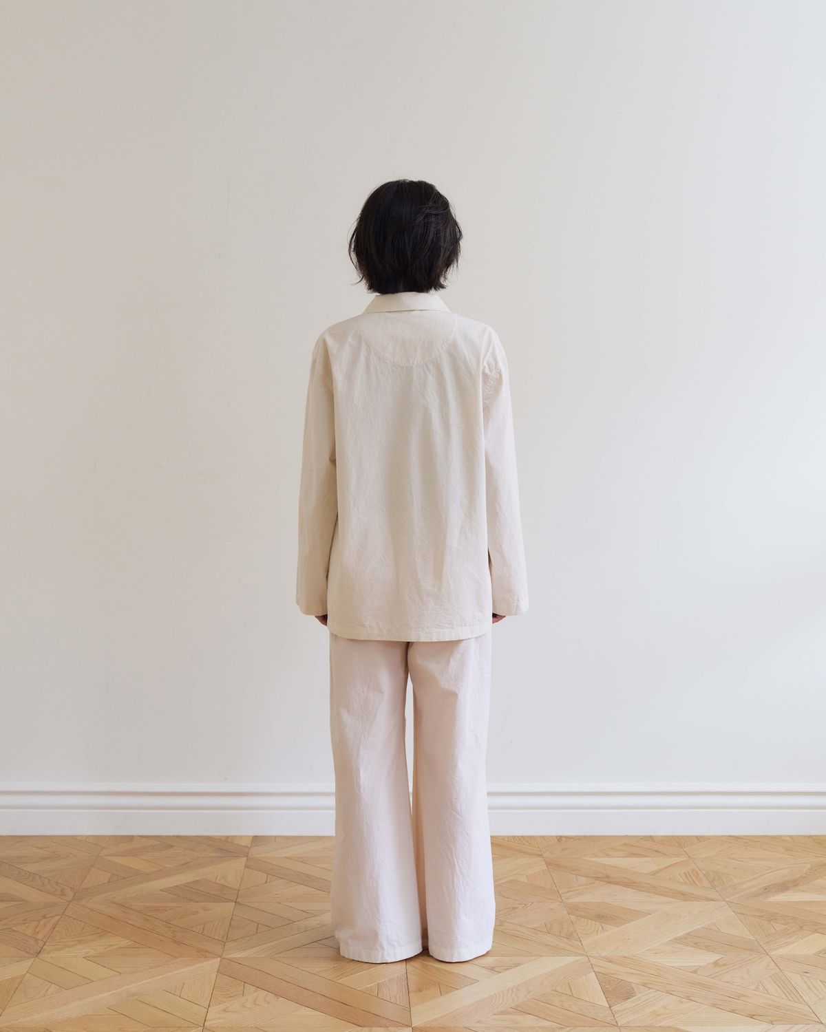 모잉모잉(MOIN MOIN) Long daily pajamas set, Paper white