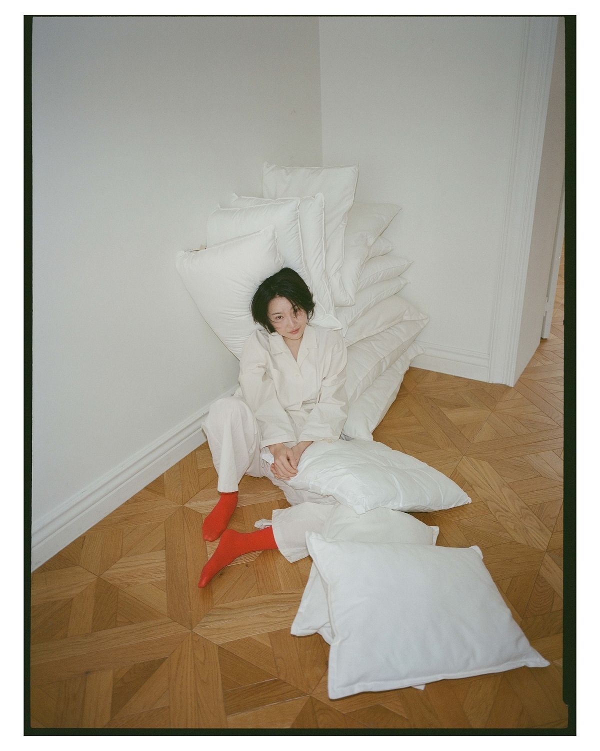 모잉모잉(MOIN MOIN) Long daily pajamas set, Paper white