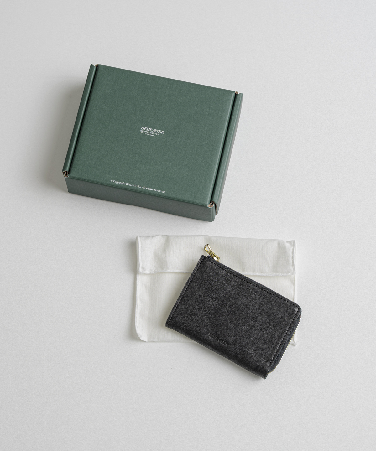 비헤비어(BEHEAVYER) DISTRESSED LAMBSKIN WALLET black