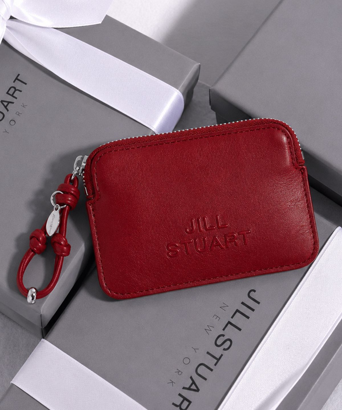 질스튜어트액세서리(JILLSTUART ACC) [NEW PAPER] 뉴페이퍼 소가죽  지퍼카드지갑 2color