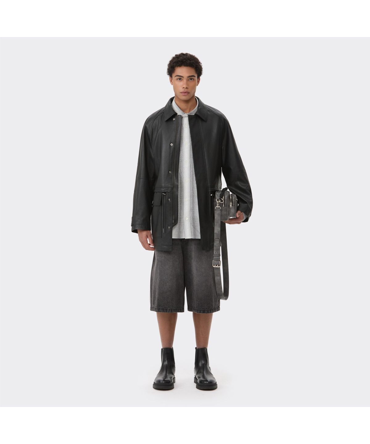 커스텀멜로우(CUSTOMELLOW) Black Leather Long Coat CWUDS26112BKX