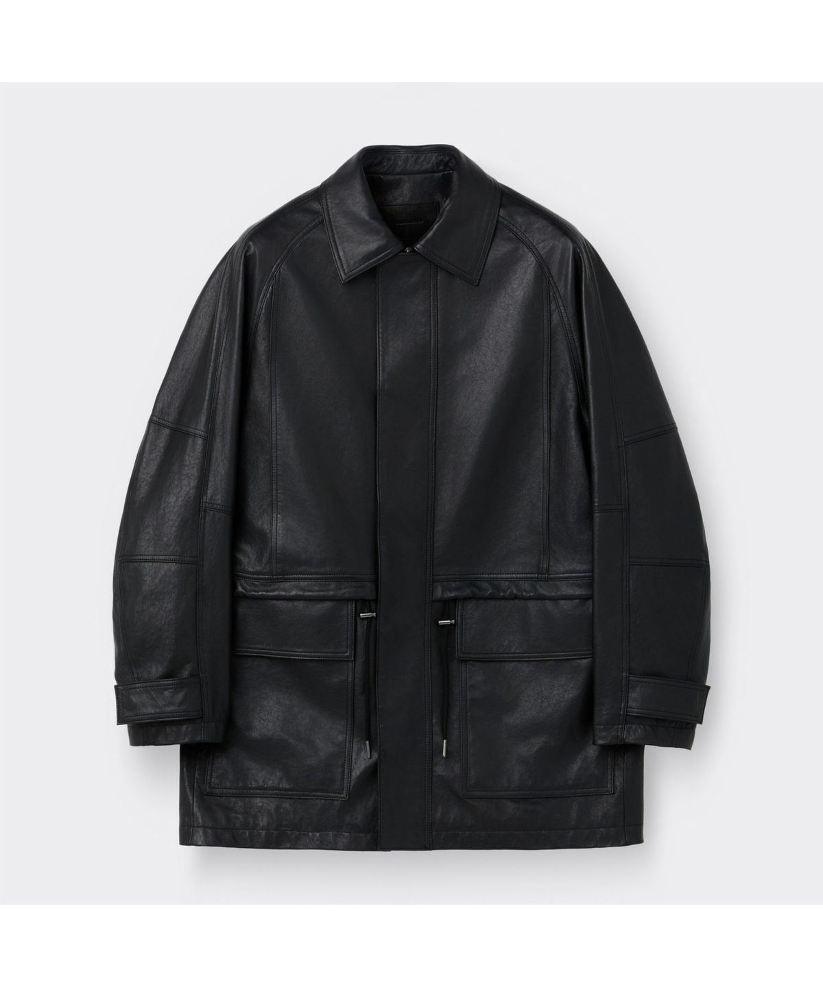 커스텀멜로우(CUSTOMELLOW) Black Leather Long Coat CWUDS26112BKX